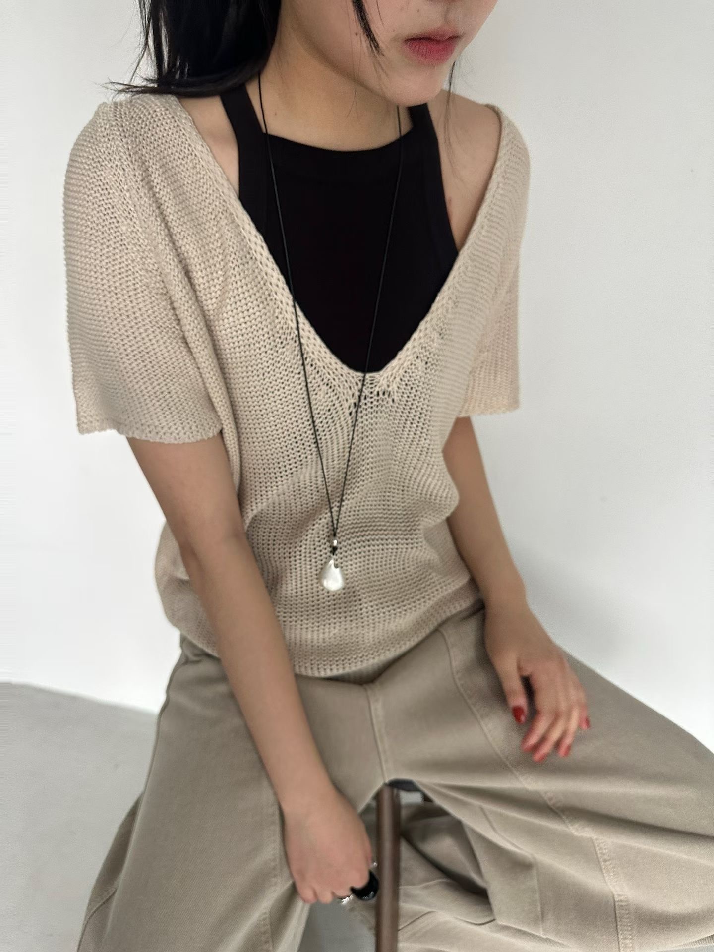 PRANA/CLOTHINK韓國直郵女裝新品26春夏人氣針織衫不含內搭PRANA/CLOTHINK針織衫圖色1