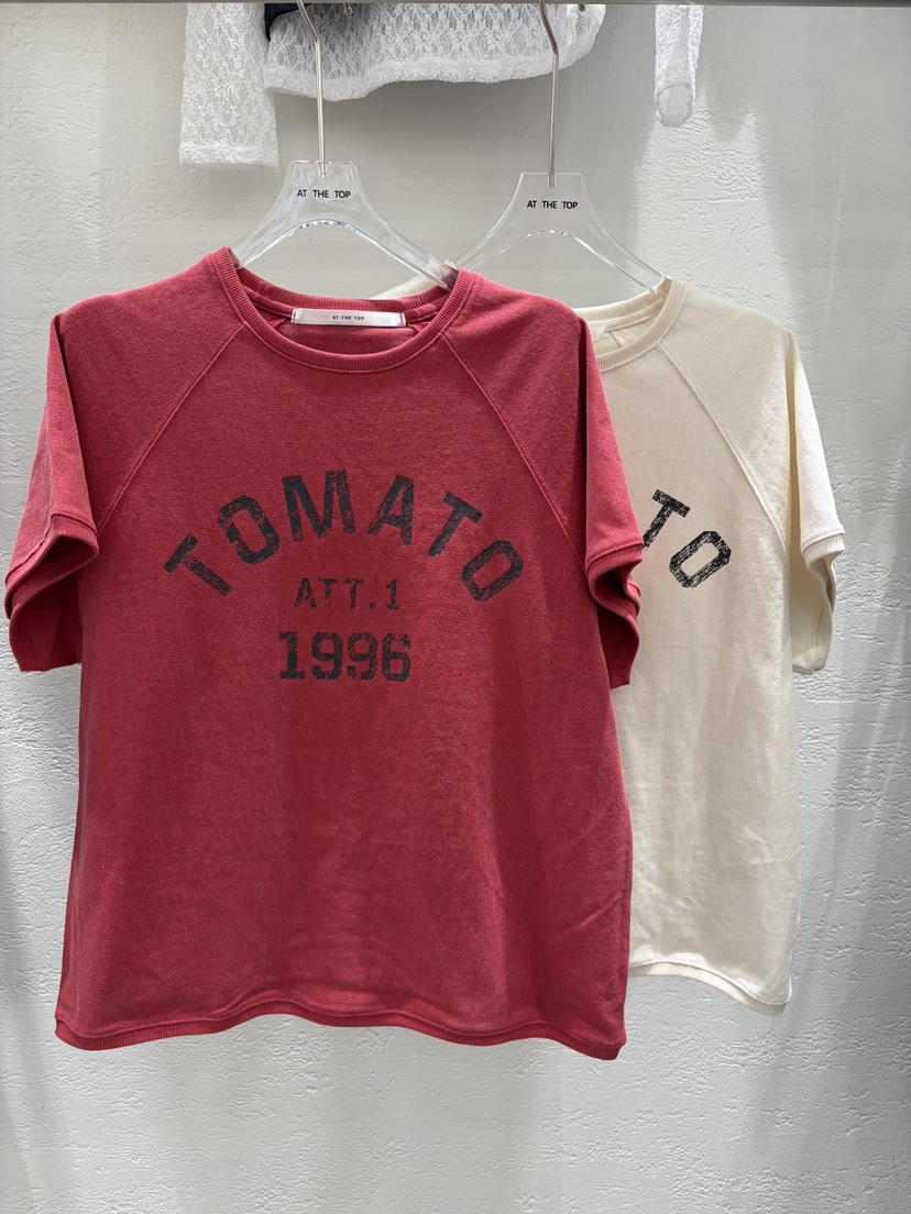 AT THE TOP韓國直郵女裝新款推薦職業26春夏26夏季人氣T恤AT THE TOPT恤圖色2左二色