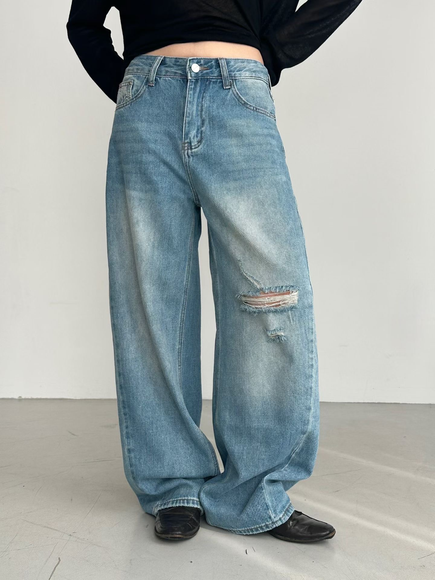 PRANA/CLOTHINK韓國東大門代購女士新品時尚休閑26夏季牛仔褲PRANA/CLOTHINK牛仔褲圖色1