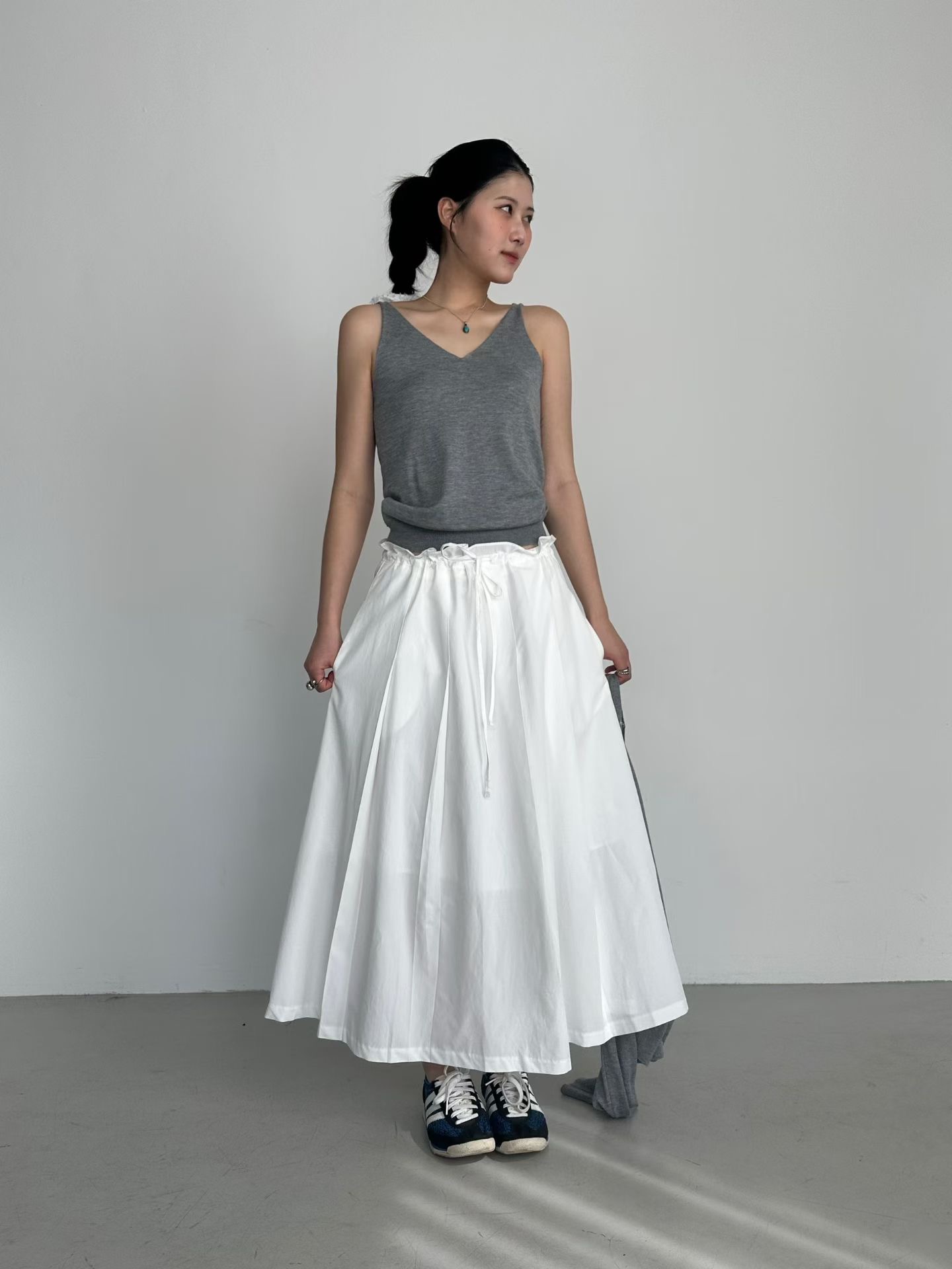 PRANA/CLOTHINK東大門實拍女裝新款推薦真品職業長裙褶裙PRANA/CLOTHINK長裙