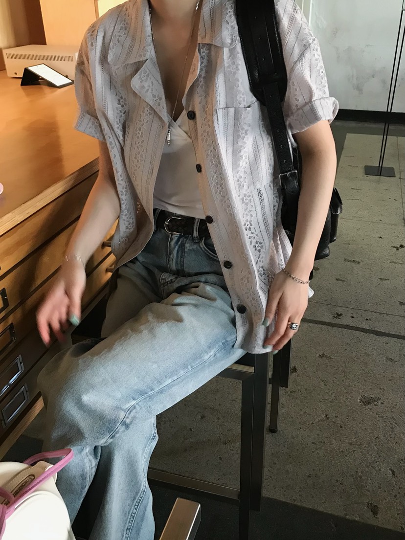 ESCHER韓國直郵女士新品推薦人氣熱賣26夏季26春夏襯衫蕾絲衫ESCHER襯衫/蕾絲衫