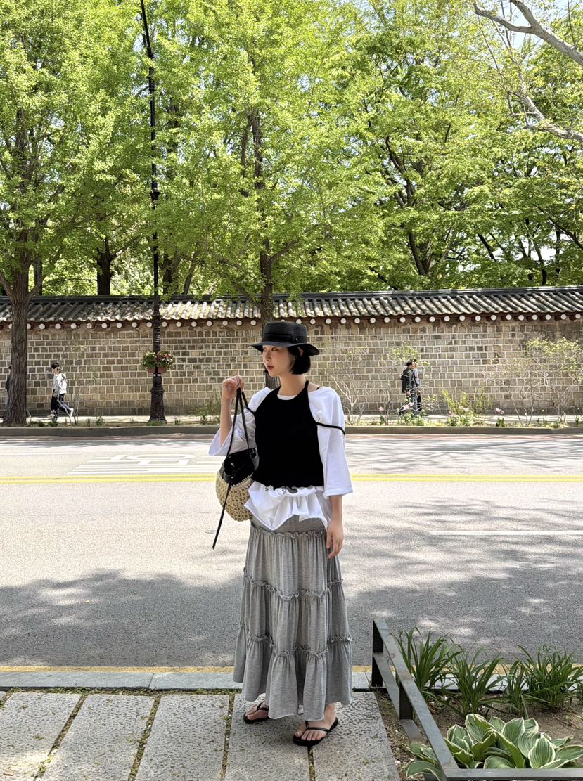 THE LINE-Q韓國直郵女裝新款人氣休閑熱賣26春夏26夏季長裙THE LINE-Q長裙