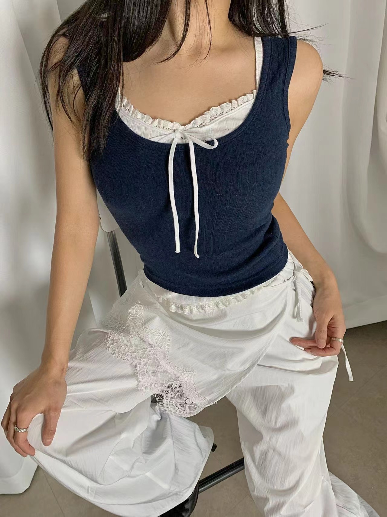 BLACK LINE韓國直郵女士新品26夏季人氣時尚熱賣套裝蕾絲BLACK LINE套裝