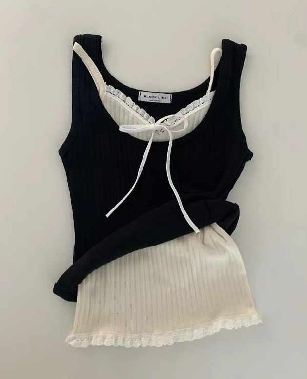 BLACK LINE韓國直郵女士新品26夏季人氣時尚熱賣套裝蕾絲BLACK LINE套裝圖色1