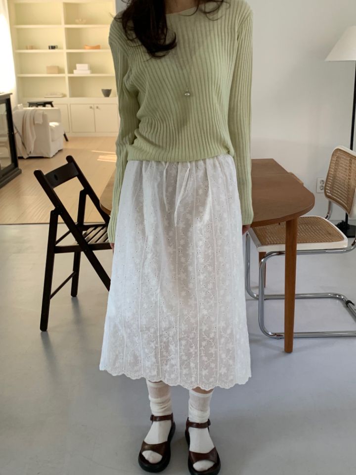 KOMOREBI東大門實拍韓國女裝新款職業熱賣26夏季長裙鏤空KOMOREBI長裙