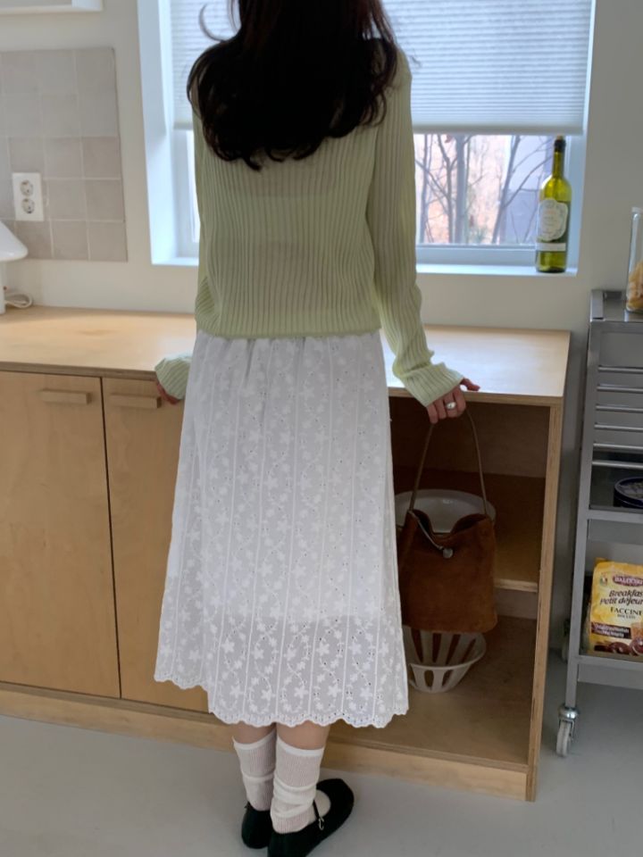 KOMOREBI東大門實拍韓國女裝新款職業熱賣26夏季長裙鏤空KOMOREBI長裙