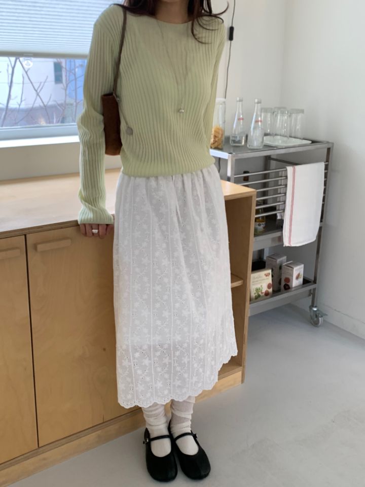 KOMOREBI東大門實拍韓國女裝新款職業熱賣26夏季長裙鏤空KOMOREBI長裙