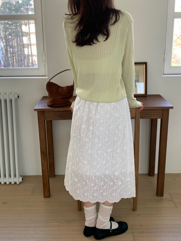 KOMOREBI東大門實拍韓國女裝新款職業熱賣26夏季長裙鏤空KOMOREBI長裙