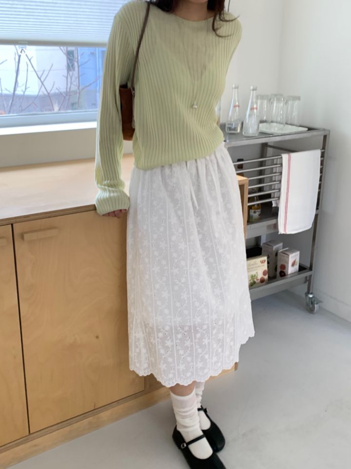 KOMOREBI東大門實拍韓國女裝新款職業熱賣26夏季長裙鏤空KOMOREBI長裙