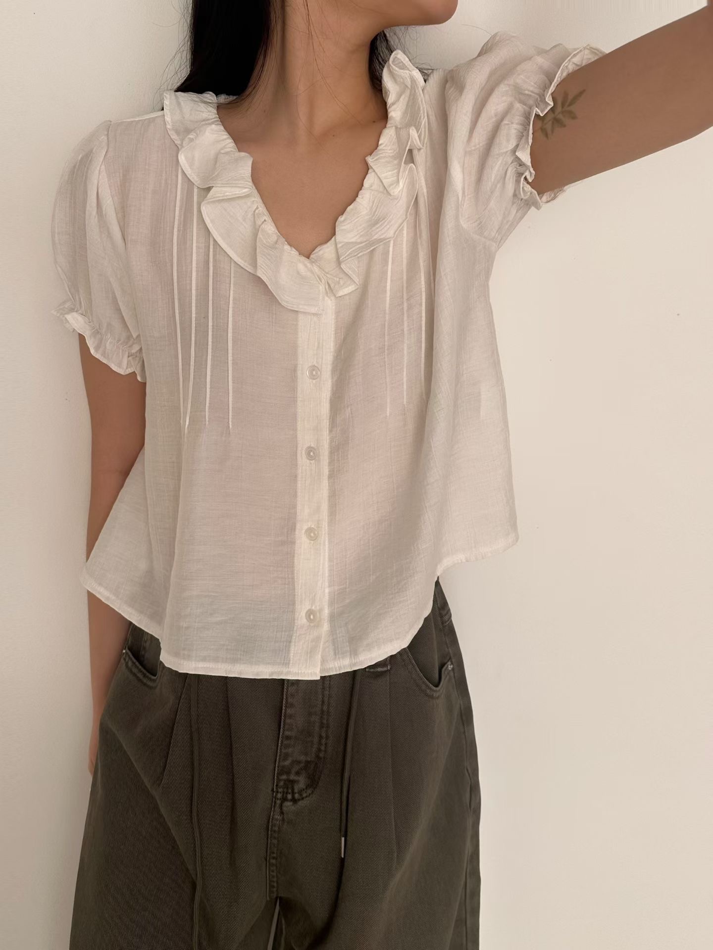 PRANA/CLOTHINK韓國代購女裝新款熱賣26夏季時尚襯衫蕾絲衫PRANA/CLOTHINK襯衫/蕾絲衫