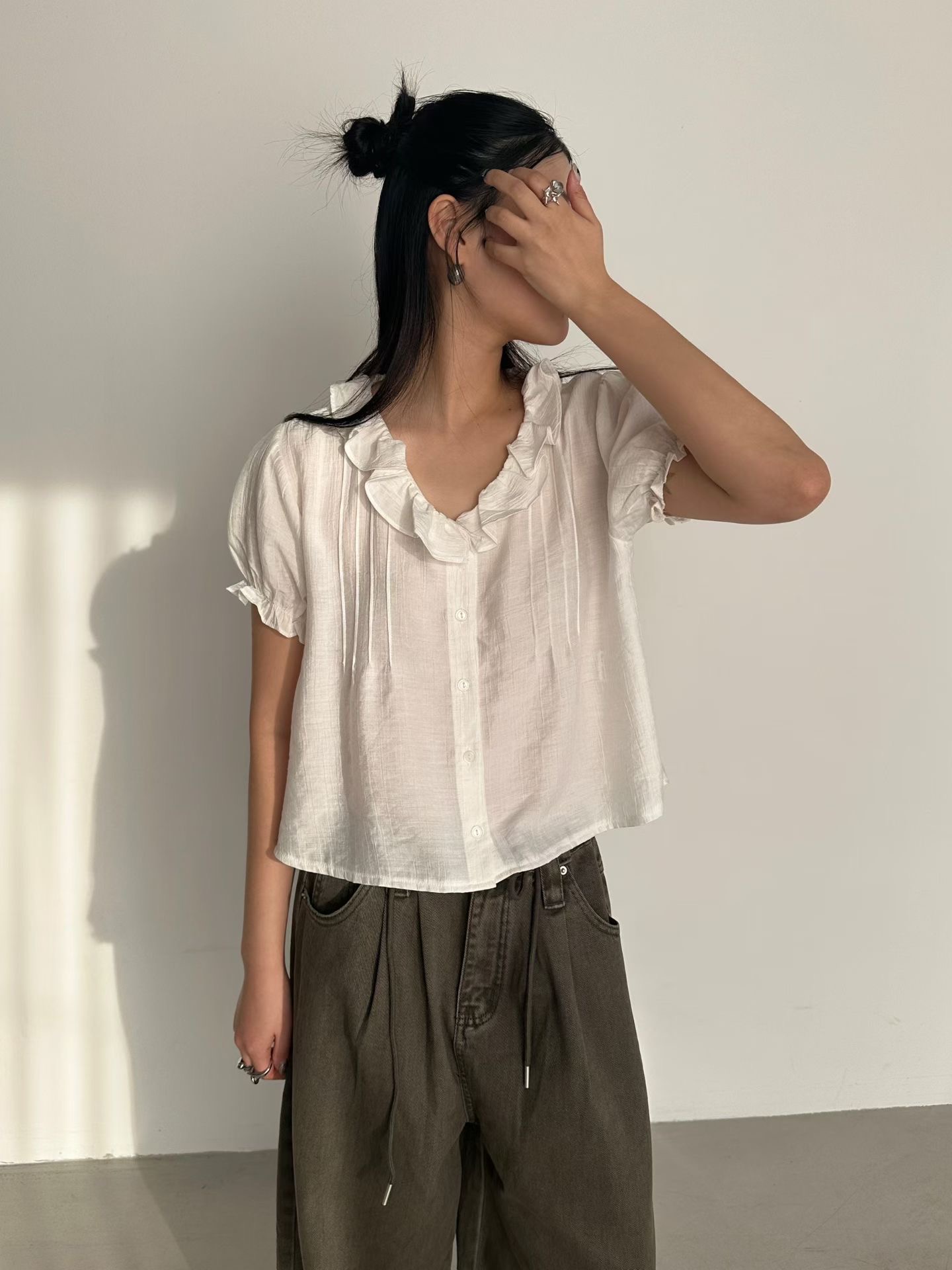 PRANA/CLOTHINK韓國代購女裝新款熱賣26夏季時尚襯衫蕾絲衫PRANA/CLOTHINK襯衫/蕾絲衫圖色1