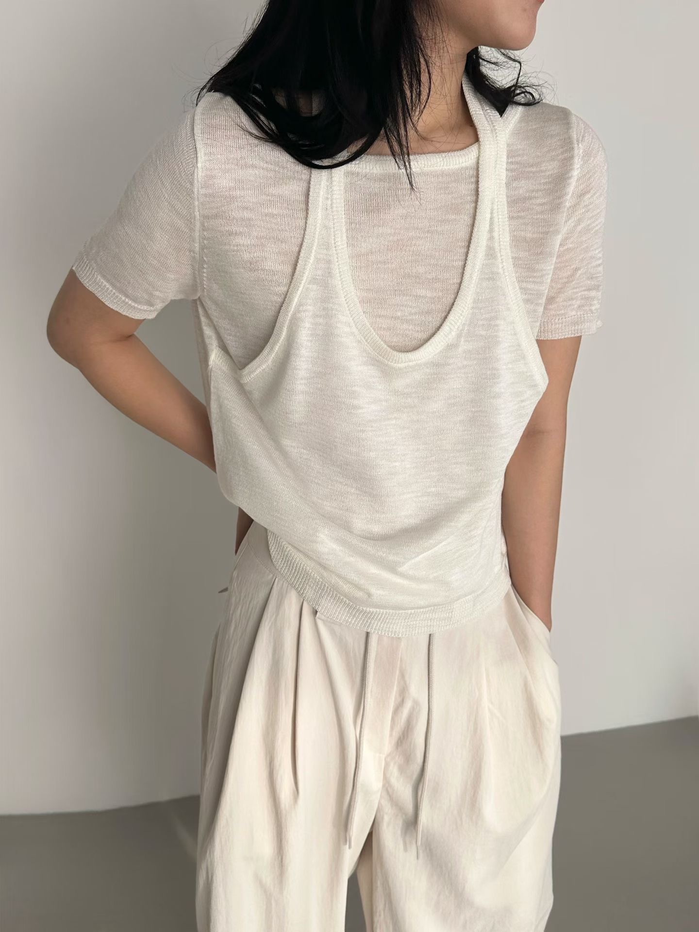 PRANA/CLOTHINK東大門直郵女裝新款休閑推薦針織衫假兩件PRANA/CLOTHINK針織衫