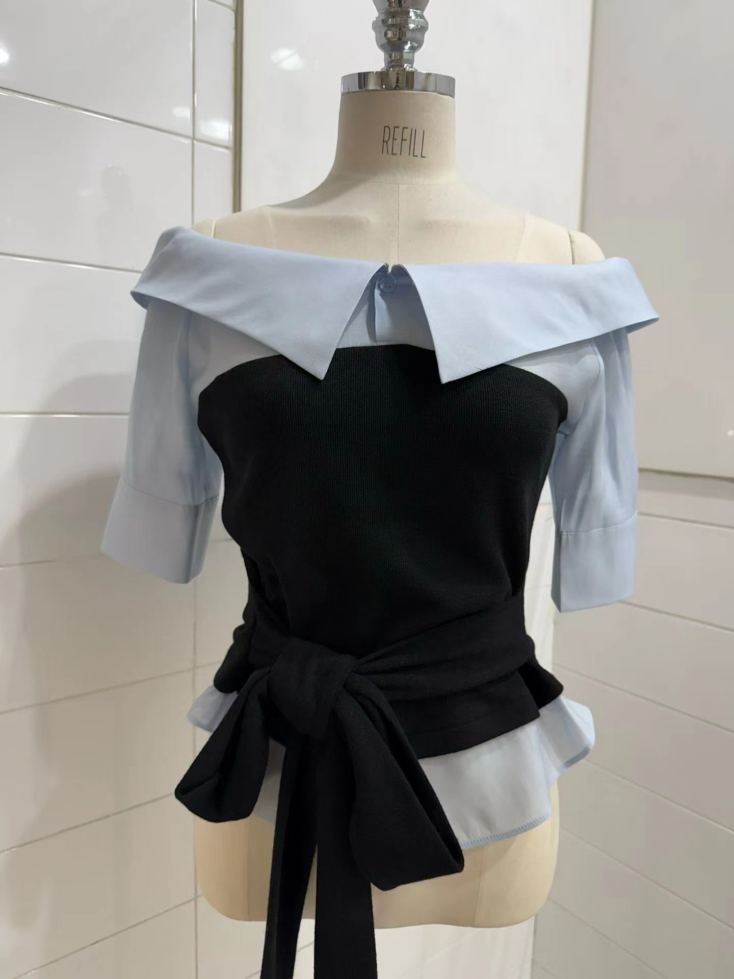 REFILL-리필-T韓國直郵實拍女裝新款26春夏時尚襯衫蕾絲衫REFILL-리필-T襯衫/蕾絲衫圖色5