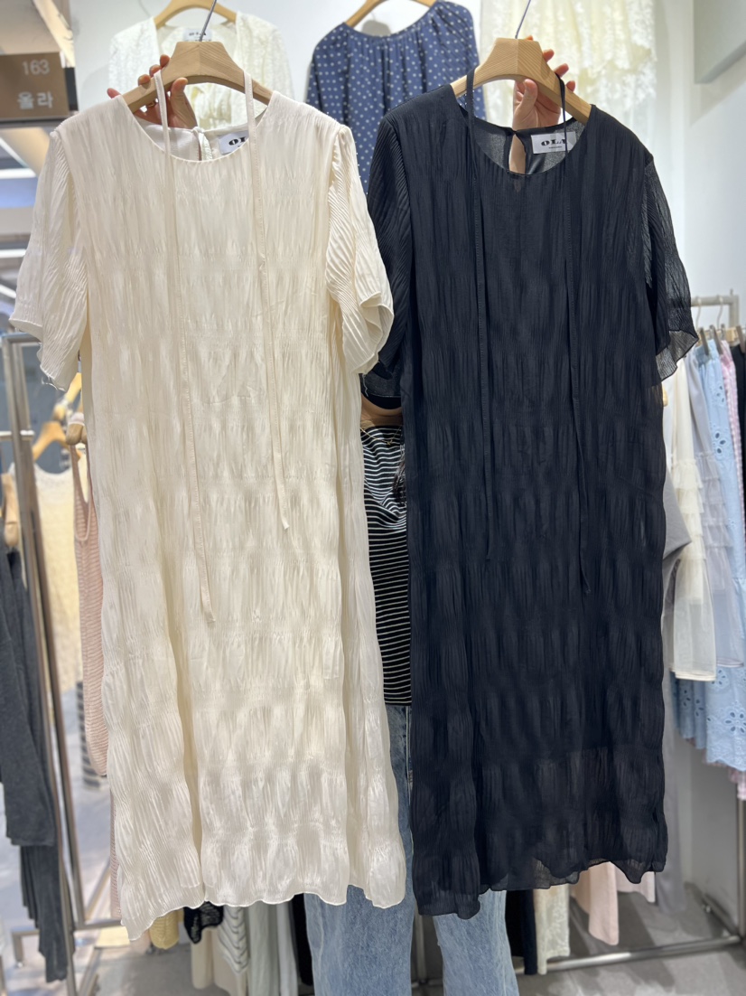 OLA韓國東大門直郵女裝新品時尚26春夏推薦休閑連衣裙含腰繩mellor/OLA連衣裙