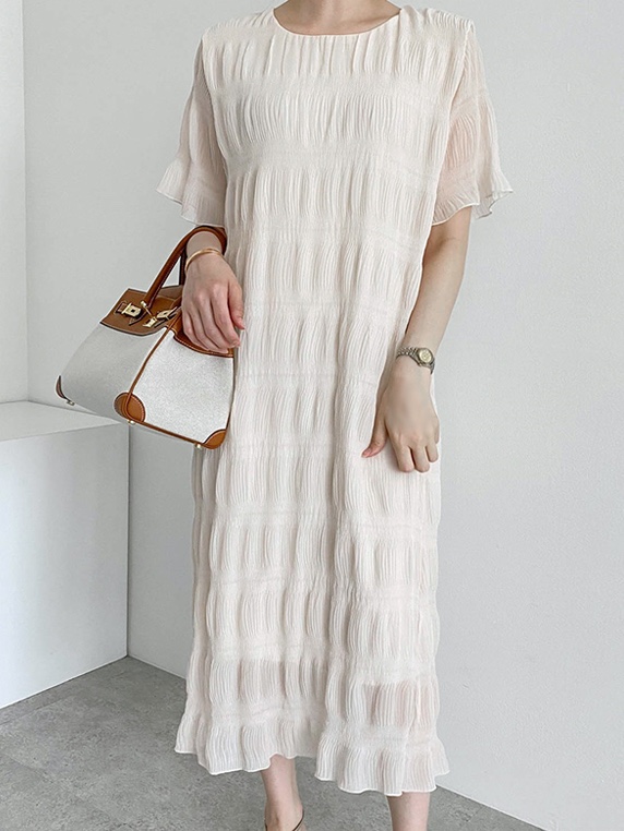 OLA韓國東大門直郵女裝新品時尚26春夏推薦休閑連衣裙含腰繩mellor/OLA連衣裙