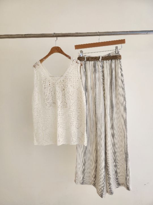 FEMME東大門實拍女士新款真品26春夏套裝不含腰帶套裝蕾絲條紋FEMME套裝