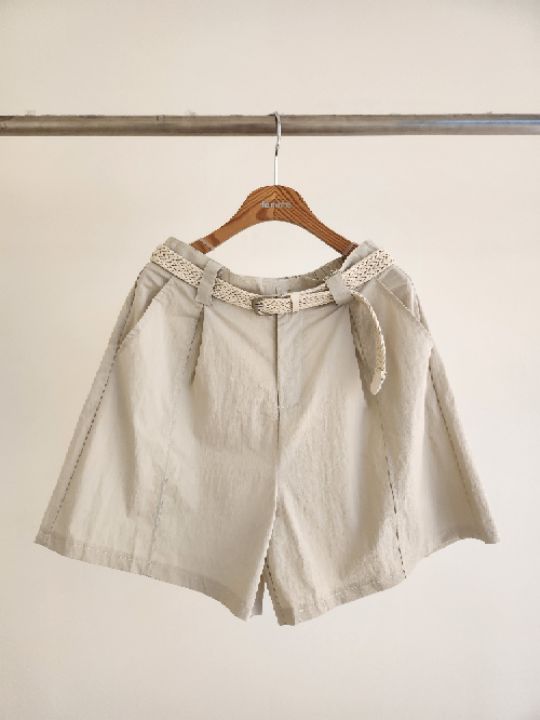 FEMME東大門實拍女裝新品人氣真品短褲麻花針織含腰帶褶裥FEMME短褲圖色3