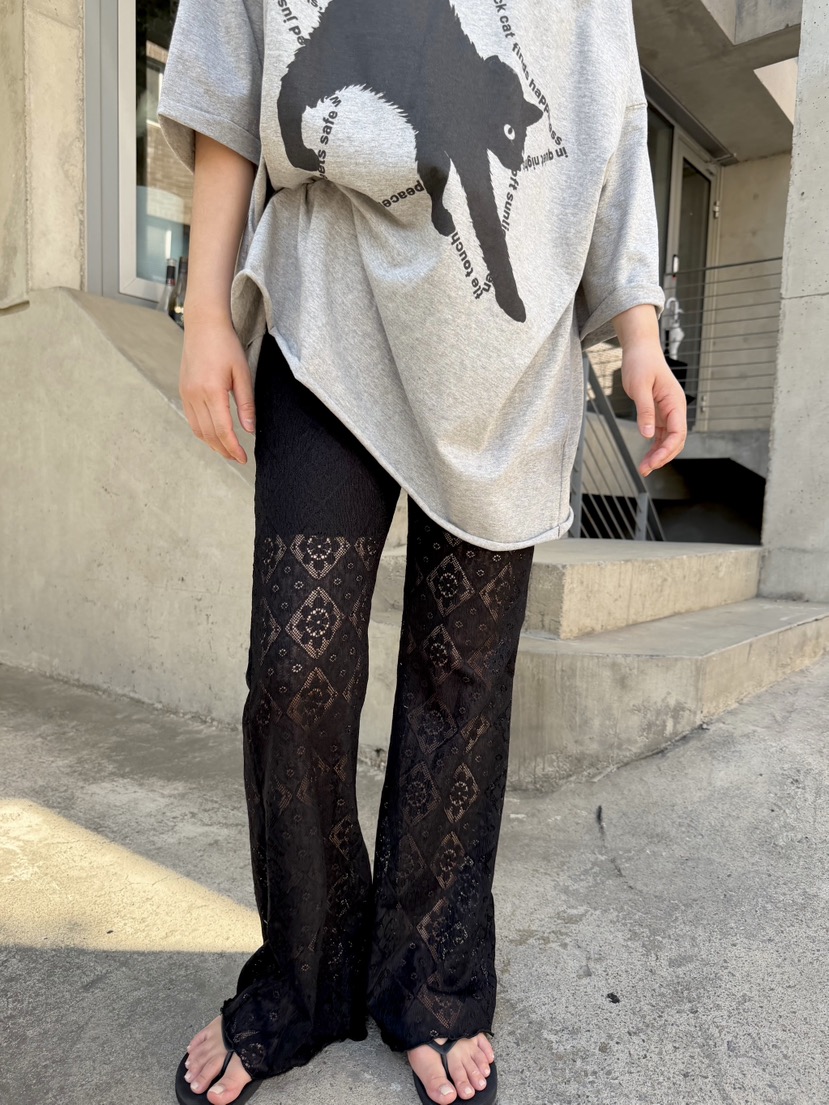 THE LINE-Q韓國東大門代購女裝新款推薦時尚休閑褲提花THE LINE-Q休閑褲