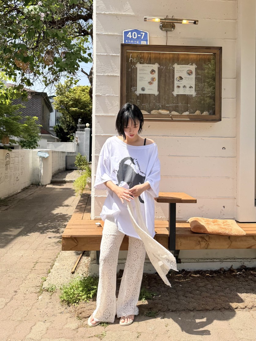 THE LINE-Q韓國東大門代購女裝新款推薦時尚休閑褲提花THE LINE-Q休閑褲