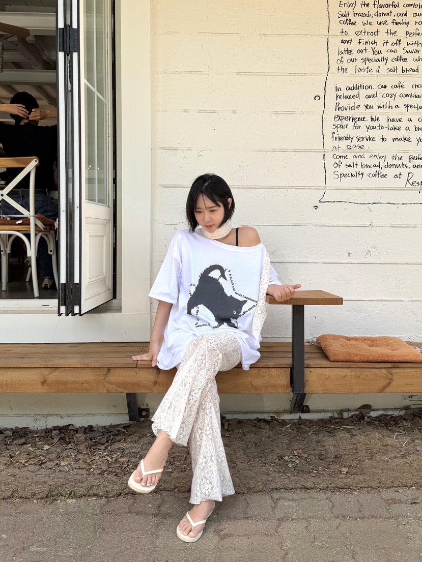 THE LINE-Q韓國東大門代購女裝新款推薦時尚休閑褲提花THE LINE-Q休閑褲