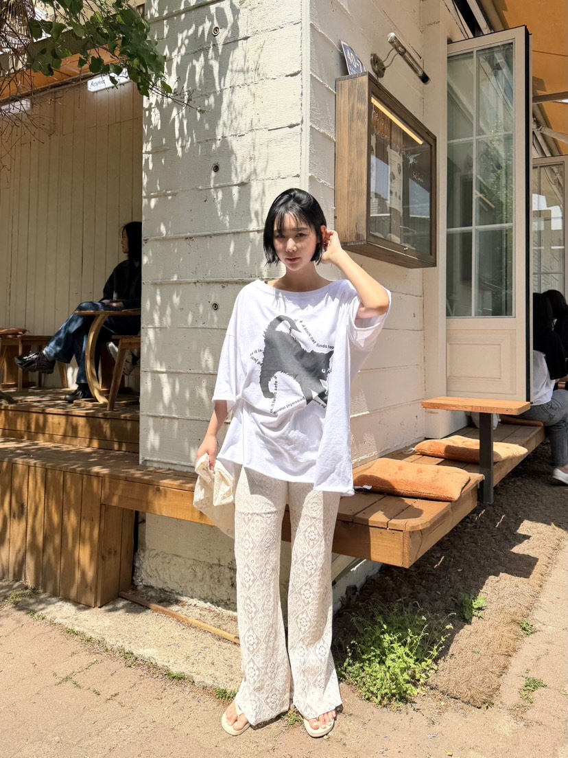 THE LINE-Q韓國東大門代購女裝新款推薦時尚休閑褲提花THE LINE-Q休閑褲