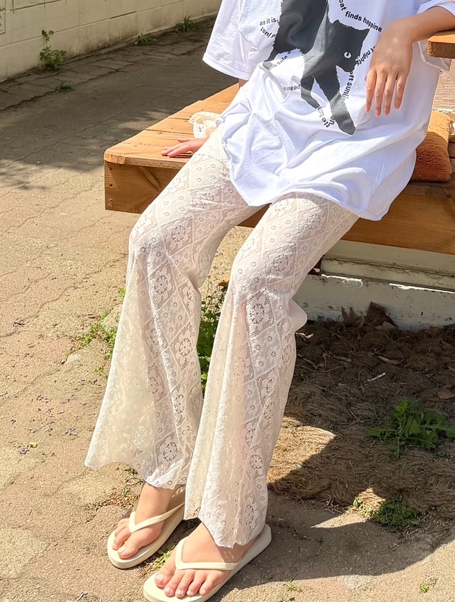 THE LINE-Q韓國東大門代購女裝新款推薦時尚休閑褲提花THE LINE-Q休閑褲圖色2