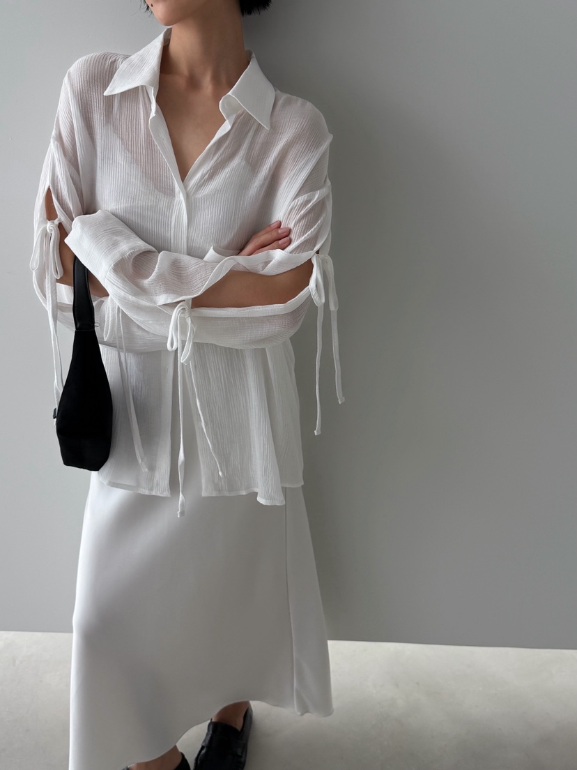 바츠東大門代購女士新款推薦時尚職業休閑襯衫蕾絲衫透明Vatz襯衫/蕾絲衫圖色1