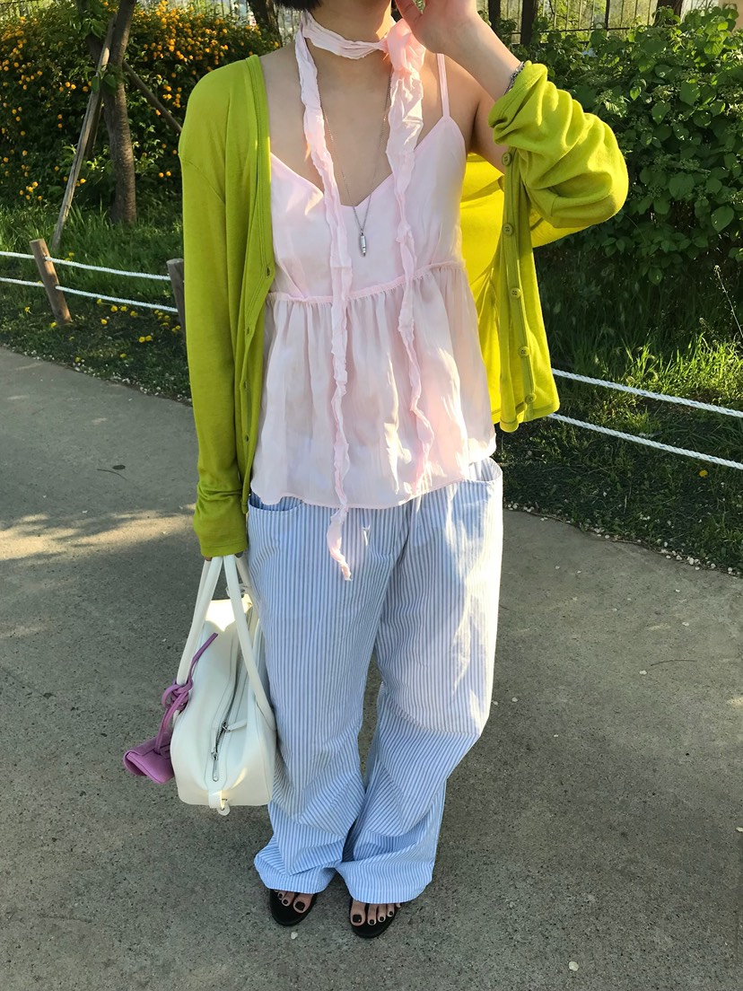 ESCHER韓國東大門代購女士新品人氣26春夏吊帶背心含脖帶ESCHER吊帶/背心