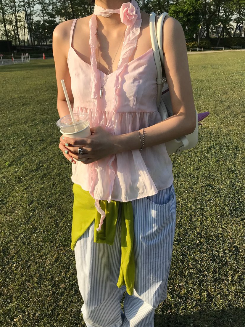 ESCHER韓國東大門代購女士新品人氣26春夏吊帶背心含脖帶ESCHER吊帶/背心