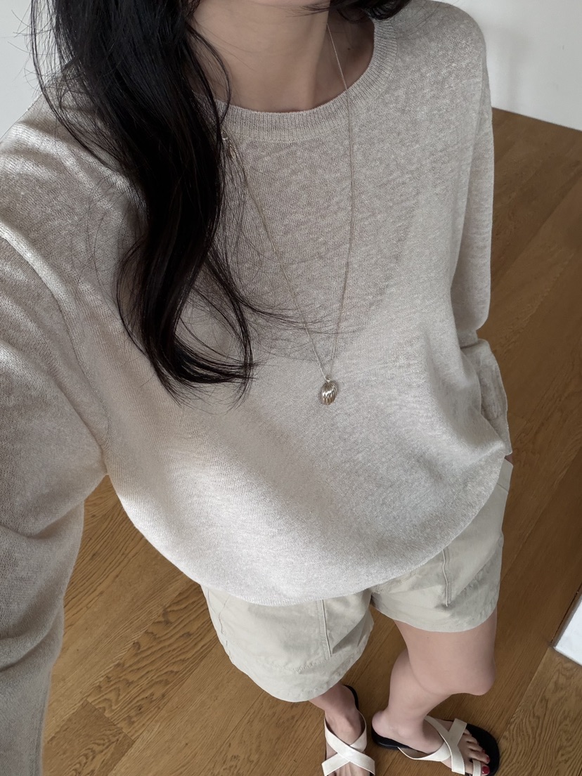 AMY GRACE-A東大門實拍女裝新款時尚熱賣推薦針織衫亞麻AMY GRACE-A針織衫