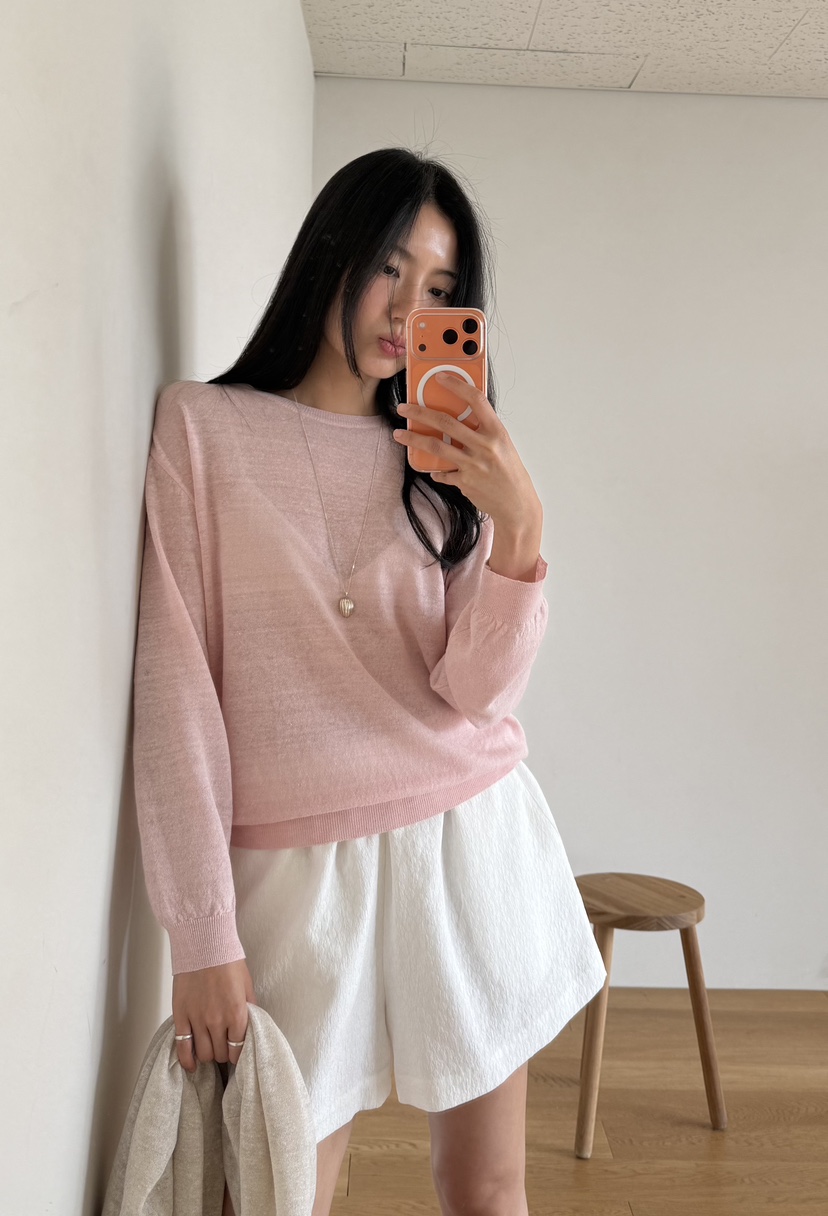 AMY GRACE-A東大門實拍女裝新款時尚熱賣推薦針織衫亞麻AMY GRACE-A針織衫