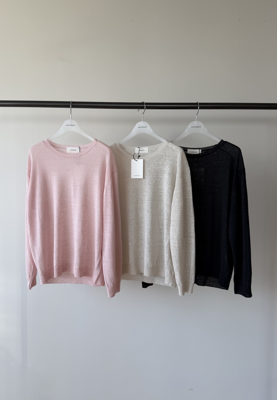 AMY GRACE-A東大門實拍女裝新款時尚熱賣推薦針織衫亞麻AMY GRACE-A針織衫