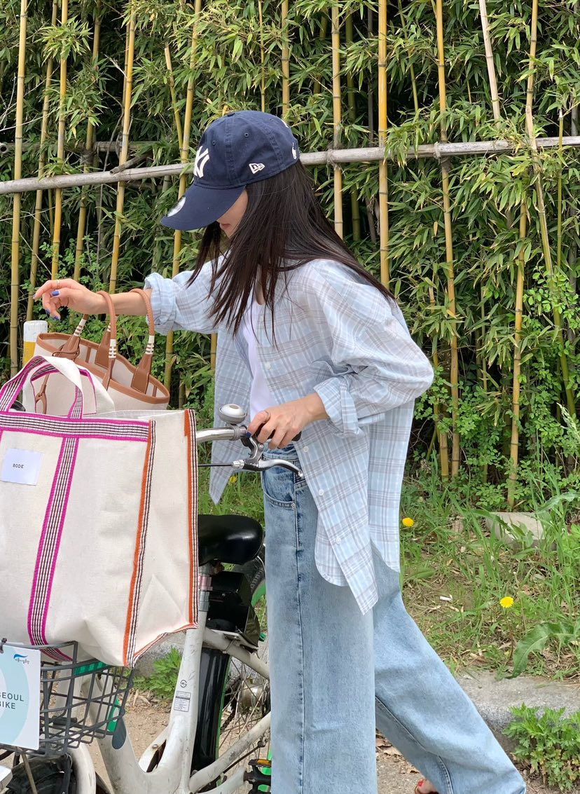 COURGETTE韓國東大門代購女士新品26夏季職業襯衫蕾絲衫格紋COURGETTE襯衫/蕾絲衫