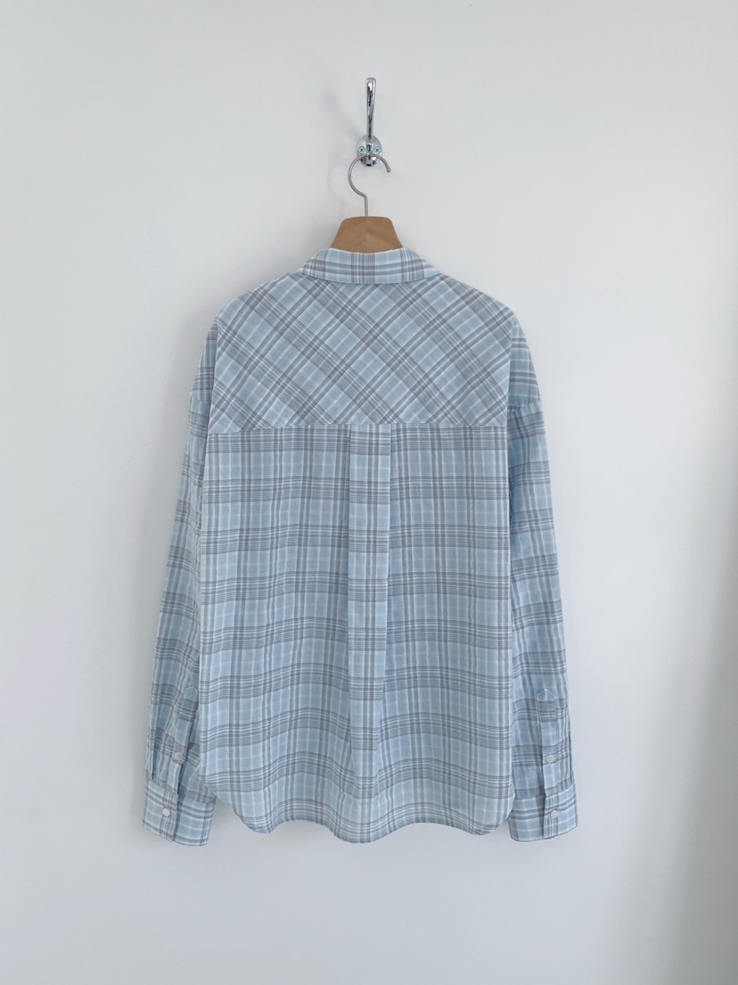 COURGETTE韓國東大門代購女士新品26夏季職業襯衫蕾絲衫格紋COURGETTE襯衫/蕾絲衫