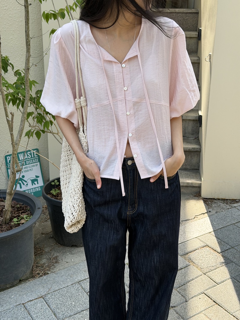 AMY GRACE-A東大門直郵女士新款熱賣26春夏真品襯衫蕾絲衫AMY GRACE-A襯衫/蕾絲衫