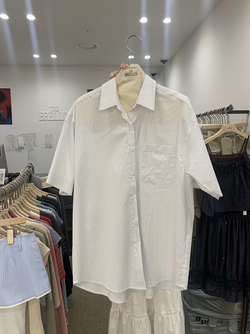 BRELLIN東大門實拍女士新品時尚職業真品26春夏襯衫蕾絲衫條紋BRELLIN襯衫/蕾絲衫圖色1