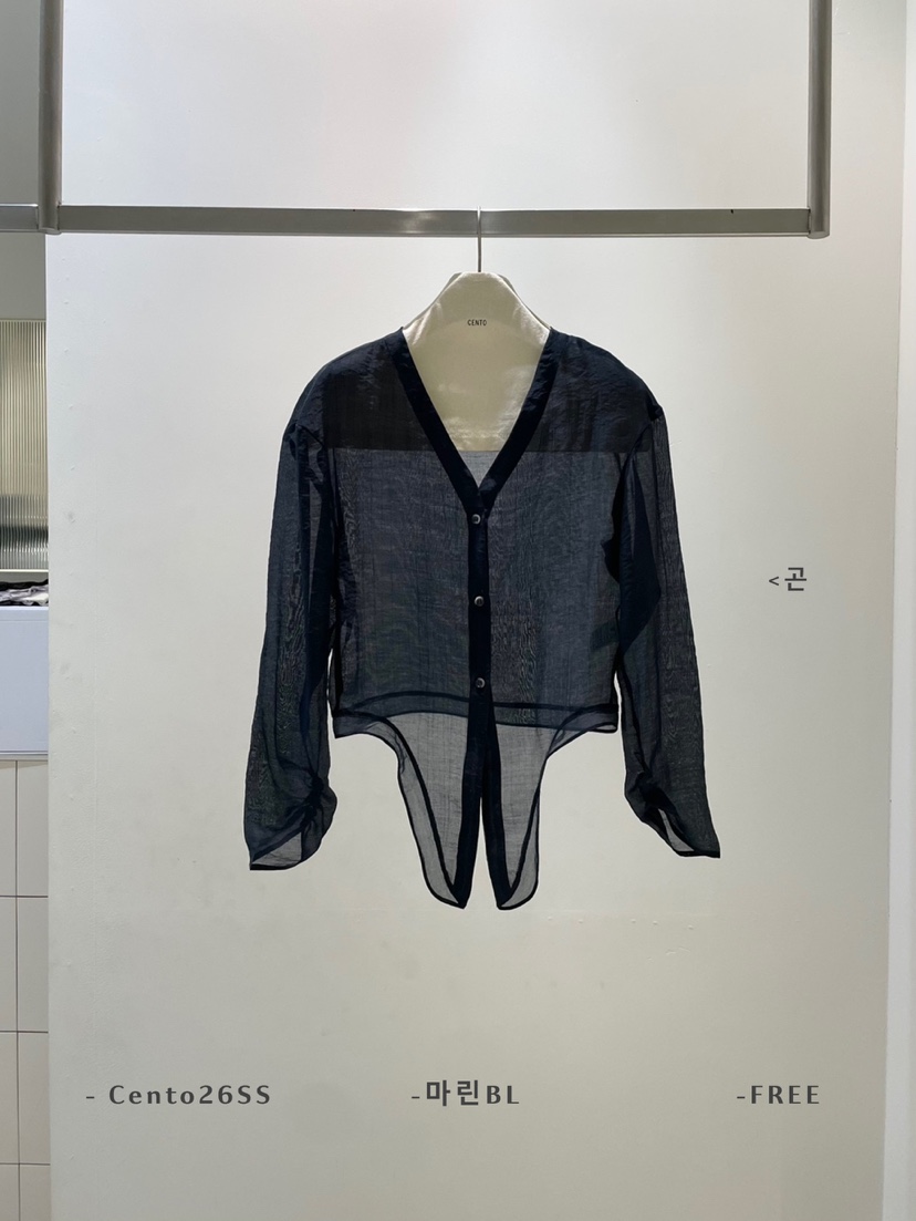 CENTO韓國東大門代購女士新品26春夏熱賣26夏季襯衫蕾絲衫CENTO襯衫/蕾絲衫圖色3深藍色