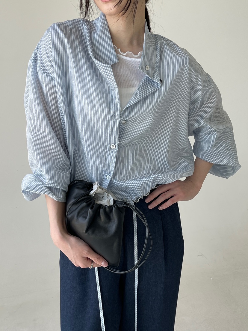 CENTO韓國直郵女士新款人氣時尚推薦休閑職業襯衫蕾絲衫高領CENTO襯衫/蕾絲衫圖色5