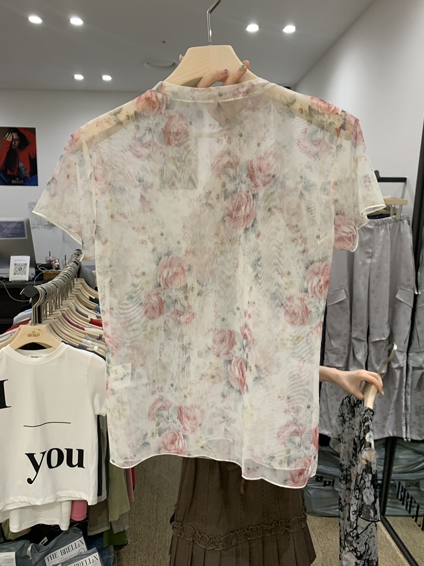 BRELLIN東大門實拍韓國女裝新品人氣推薦時尚26春夏T恤網眼BRELLINT恤