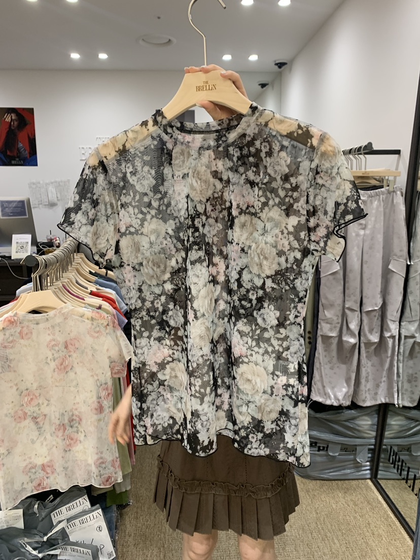 BRELLIN東大門實拍韓國女裝新品人氣推薦時尚26春夏T恤網眼BRELLINT恤圖色1