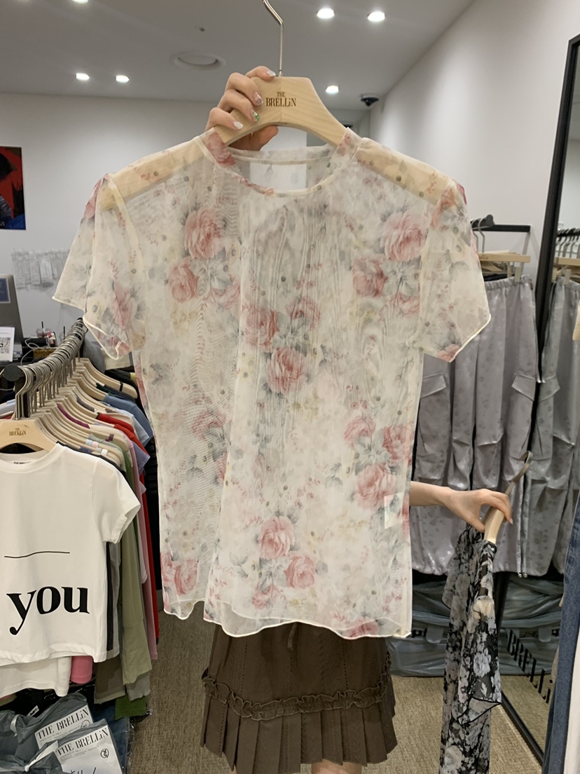 BRELLIN東大門實拍韓國女裝新品人氣推薦時尚26春夏T恤網眼BRELLINT恤圖色2