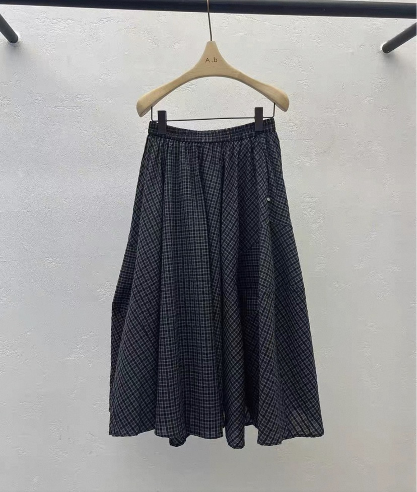 AUTUMN BEIGE-Q韓國東大門代購女裝新款休閑半身裙中短裙格子A.b/AUTUMN BEIGE半身裙/中短裙圖色1