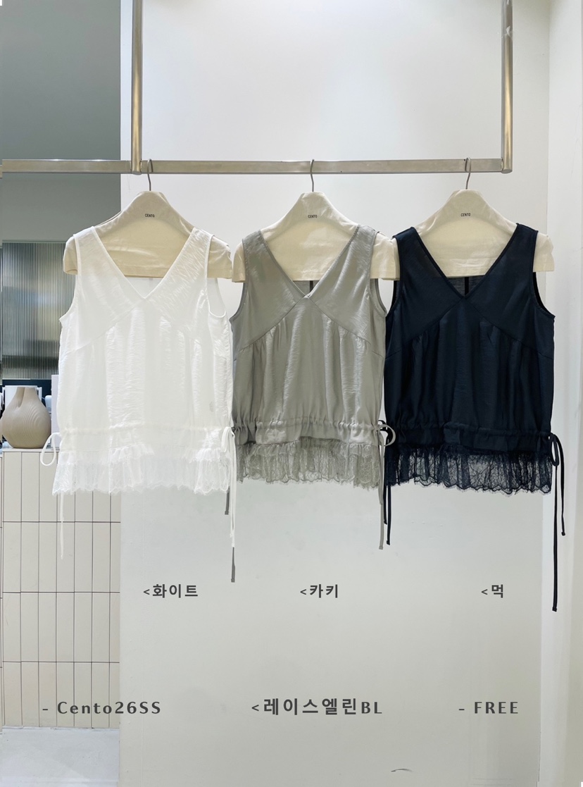 CENTO韓國代購女士新款人氣時尚休閑職業26春夏吊帶背心蕾絲CENTO吊帶/背心