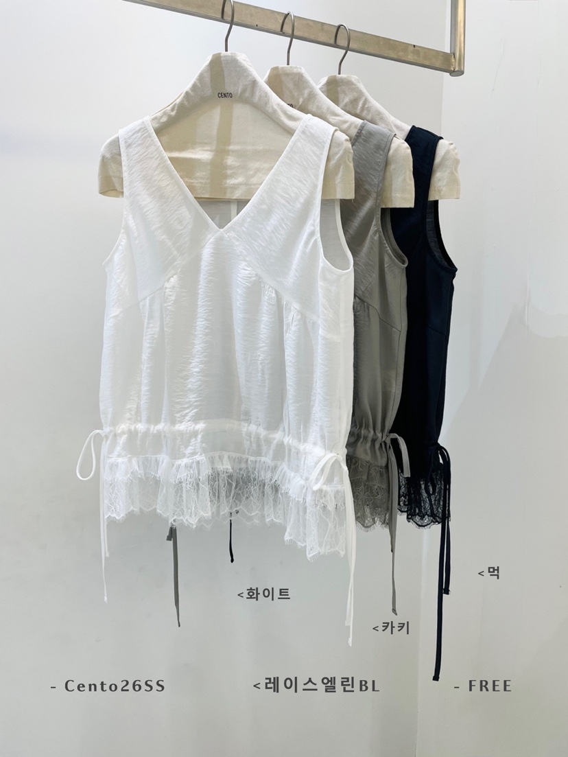 CENTO韓國代購女士新款人氣時尚休閑職業26春夏吊帶背心蕾絲CENTO吊帶/背心