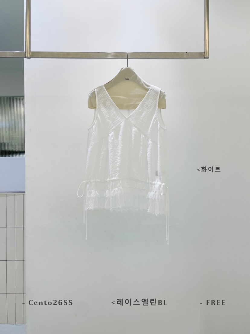 CENTO韓國代購女士新款人氣時尚休閑職業26春夏吊帶背心蕾絲CENTO吊帶/背心圖色2