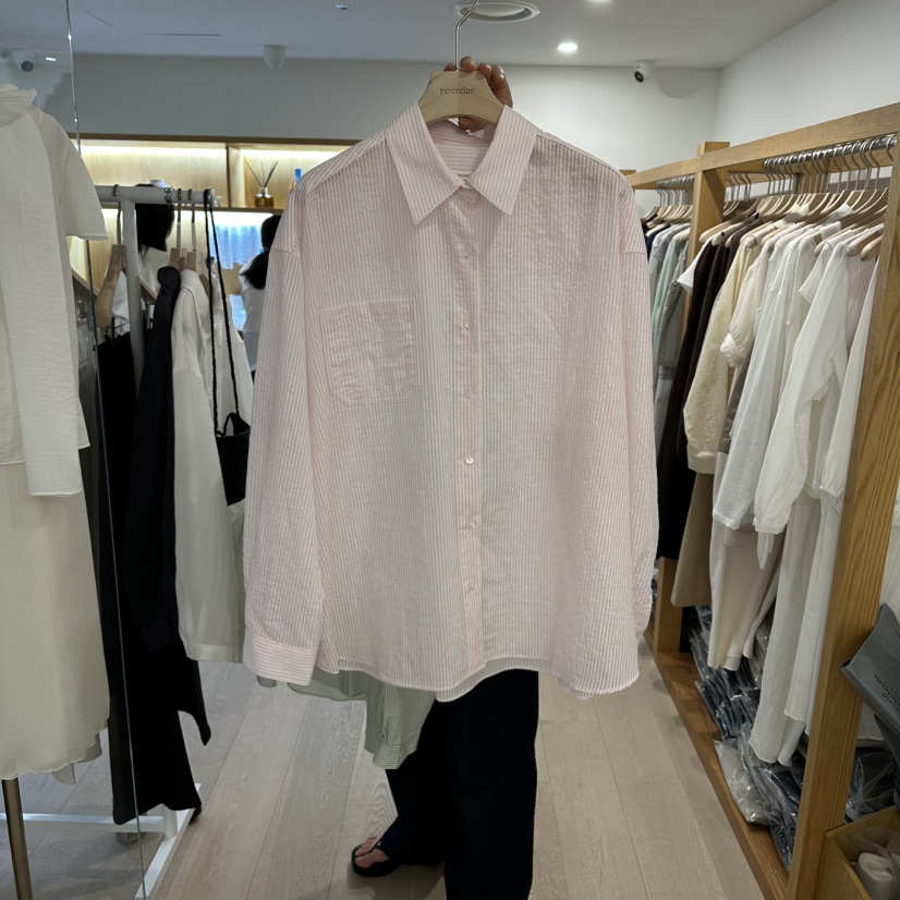 ROUNDER韓國代購女士新款26春夏時尚休閑職業推薦襯衫蕾絲衫ROUNDER襯衫/蕾絲衫圖色1