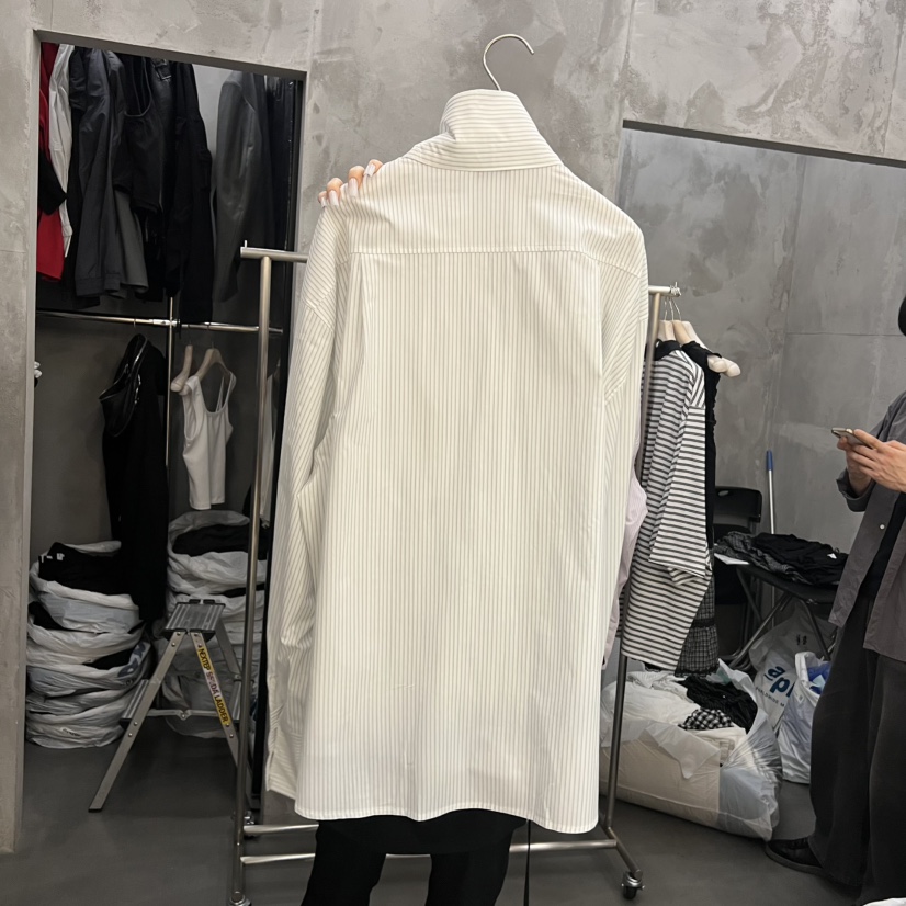 THE VETIVER-A東大門實拍女裝新款時尚推薦襯衫蕾絲衫條紋VETIVER襯衫/蕾絲衫