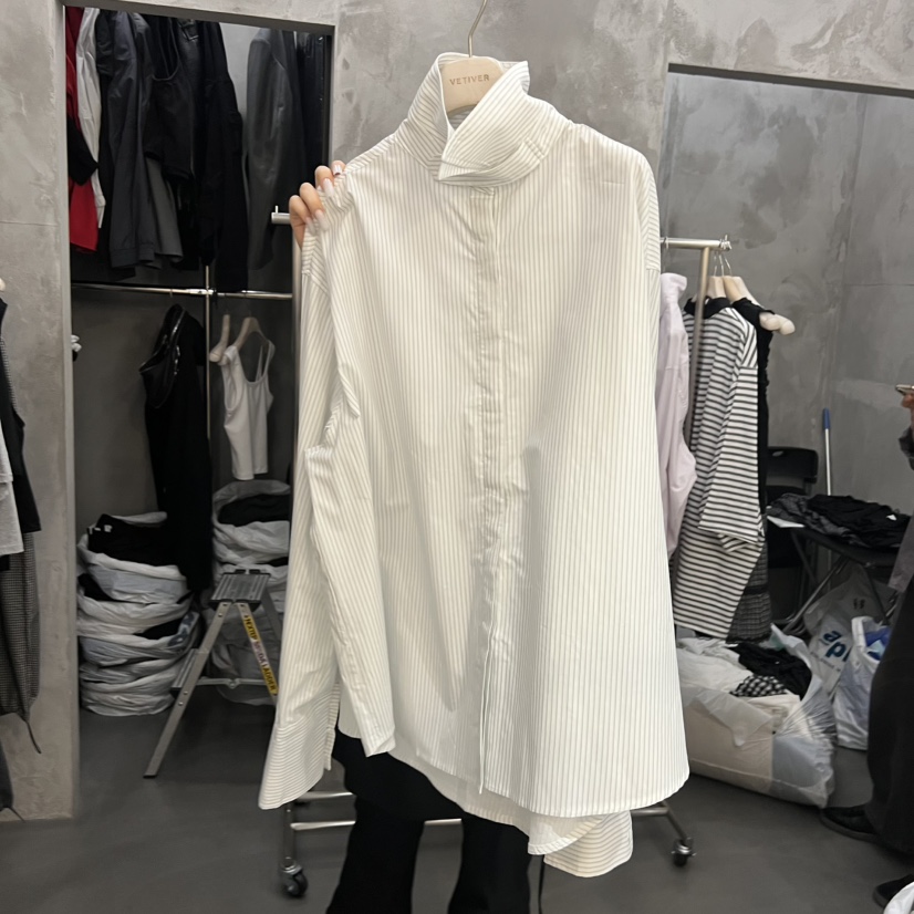 THE VETIVER-A東大門實拍女裝新款時尚推薦襯衫蕾絲衫條紋VETIVER襯衫/蕾絲衫圖色2