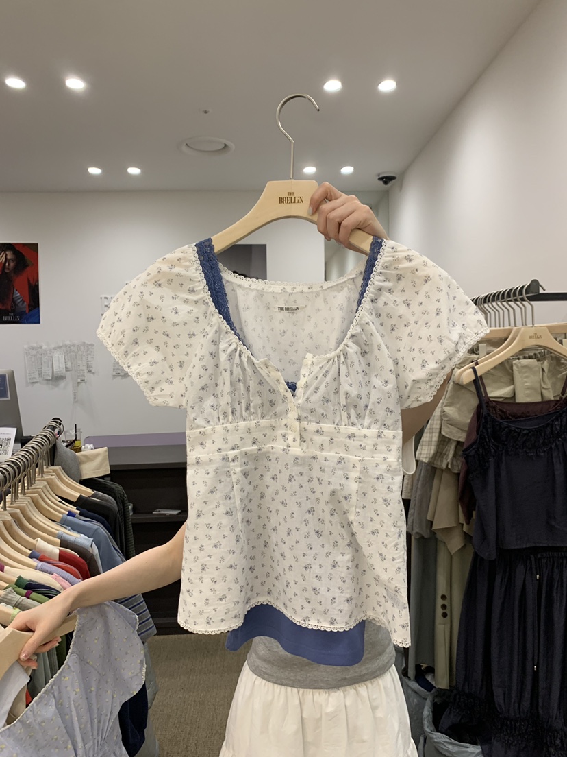 BRELLIN韓國代購女士新款熱賣26春夏時尚人氣職業襯衫蕾絲衫BRELLIN襯衫/蕾絲衫圖色2