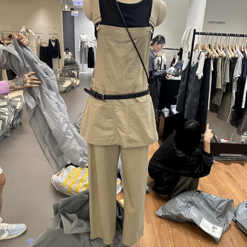 JADEMARKET東大門實拍女士新款熱賣推薦背帶褲不含腰帶多層JADE SEOUL_MARKET背帶褲圖色1